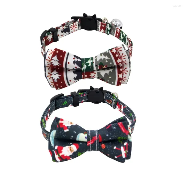 Abbigliamento per cani Christmas Cat Bowtie Collar Breakaway: 2 pacchetti di fiocchi da neve con fibbia regolabile rimovibile