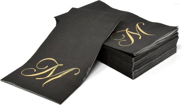 Forniture per feste 100 pezzi personalizzati per le lettere per le lettere neri tovaglioli usa e getta di carta biodegradabile per la decorazione del banchetto da cucina ristorante