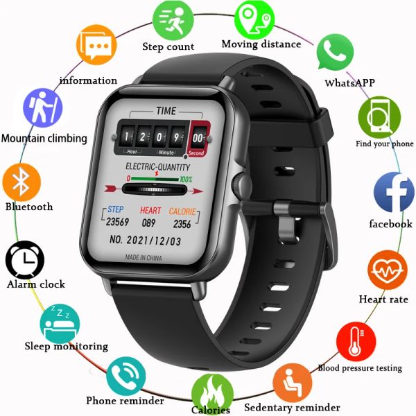 Uhren Neue Bluetooth -Antwort anrufen Smart Watch Men Dial Call Fitness Tracker IP67 wasserdichte Smartwatch für Xiaomi Watch Männer Frauen +Box