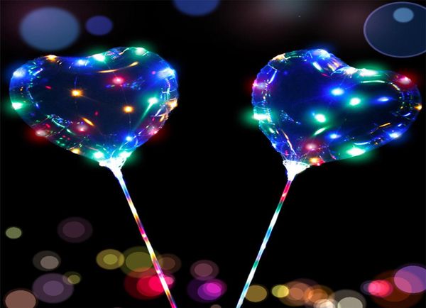 LED LIGHT UP BALLOONS BALLOONS BALLOONS STAR Cuore a forma di palloncini Bobo con luci a corde a LED per il compleanno Decorazioni per feste di nozze3829121