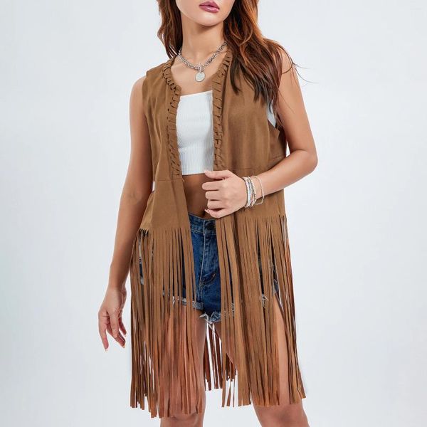 Женские жилеты Puloru Women Fringe Vest Vintage 70-х