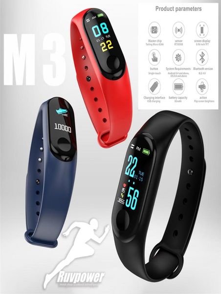 Armbänder M3 plus Smart Band Bluetooth Armband Heart Free Watch Activity Fitness Tracker mit Retail Package2368648