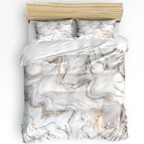 Yatak takımları soyut mermer doku baskılı konfor yorgan kapağı yastık kılıfı ev tekstil yorgan çocuk teen kız 3pcs set