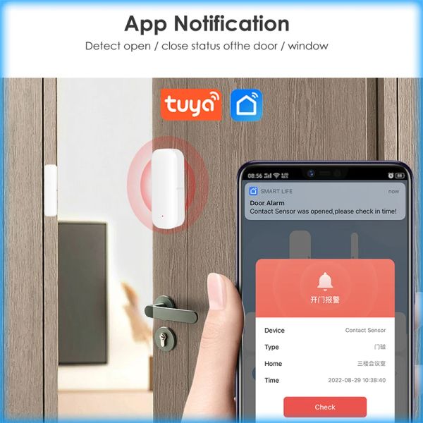 System Aubess Tuya WiFi Smart Door Sensor Tür Offen geschlossene Detektoren Smart Home Security Protection Alarm System Smart Life App Control