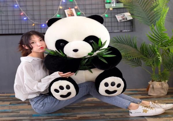 Simulação fofa animal animal panda pluxus brinquedo gigante macio abraço de urso boneca nacional tesouro para crianças decoração de presente 35 polegadas 90cm dy5094777723148