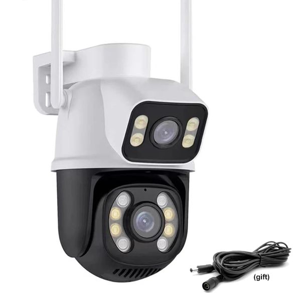 Telecamere HD 6 MP Dual Lens IP Camera WiFi Protezione per sicurezza interna esterna CCTV 360 PTZ Monitor Smart Home Kamera Secur Surveillance Cam
