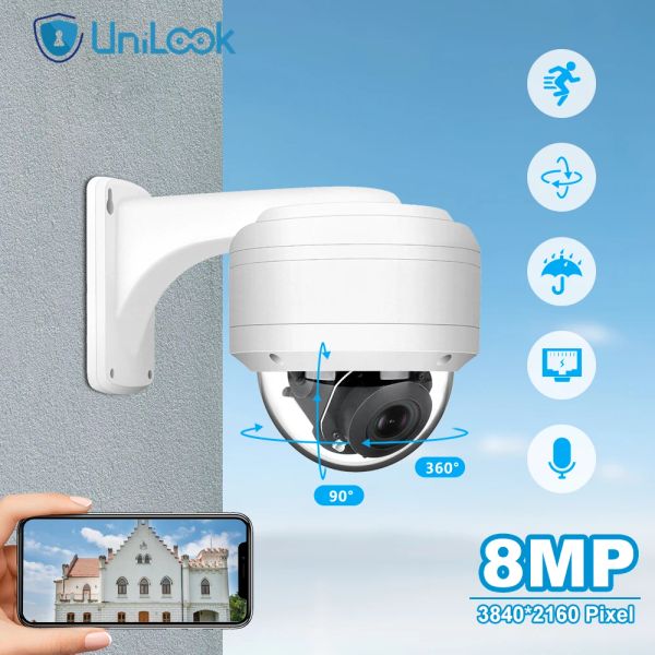 Telecamere Unilook IP Dome Camera da esterno 5MP 5x Zoom POE PTZ Camera Audio Mic Mic esterno H.265 CCTV Sicurezza telecamera IR 35M HikvSion Protocol