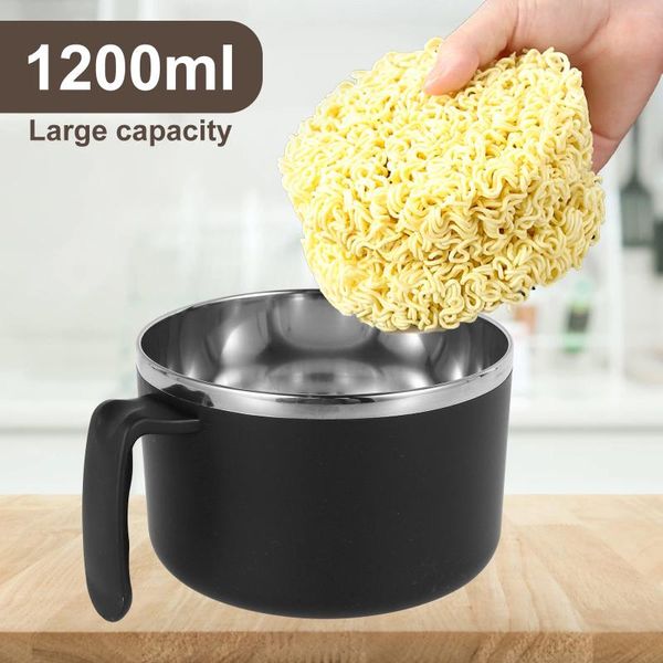 Ciotole da 1200 ml ciotola ramen rapida con bacchette per cucchiaio filtrabile BPA BPA Prison Nasche di lavastoviglie