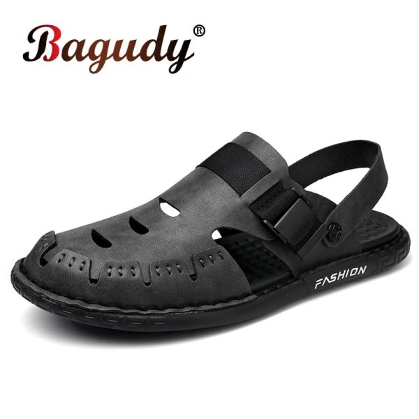 Stivali Nuovo Fashion Summer Casual Bracciable Morte Sandali Sandali in pelle Flip da uomo Flops Man Casual Scarpe Slifori per la casa Dimensione 3845