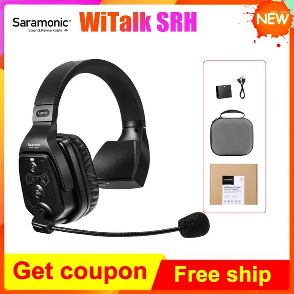 Microfones Saramônico Witalk SRH 1.9 GHz Comunicação sem fio Ear único Ear Remote Headset Mic for Intercom Headsets Microfone