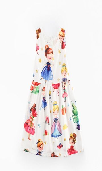 2020 Brand Princess Dresses for Girls Cartoon Angels Print redond Kids Dress Crianças Valentina039S Dia do amor Impresso 9641064
