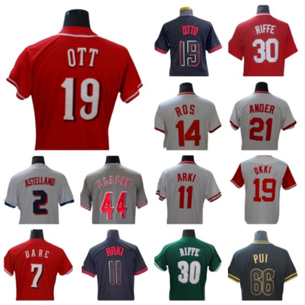 Custom S-4xl 44 Elly de la Cruz Joey Votto Baseball-Trikot Ken Griffey Jonathan Indien Hunter Greene Johnny Cincinnati Bank Tyler Reds Jake Baseball Trikots