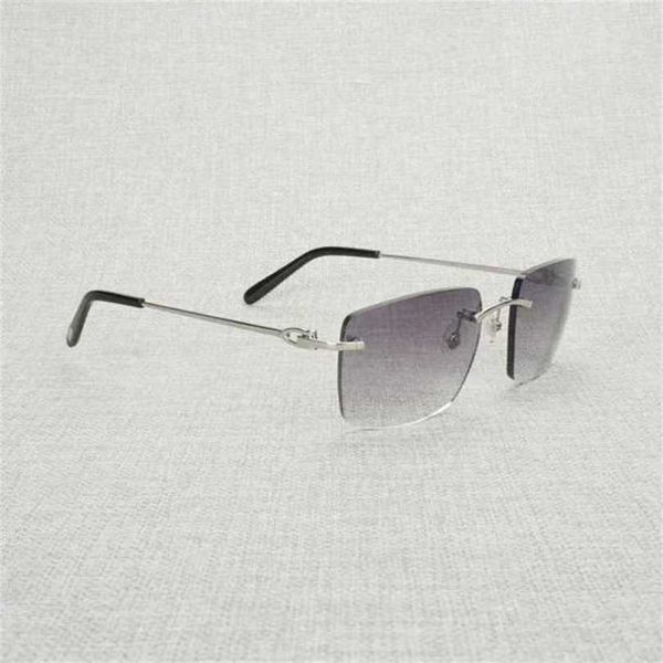 2024 Erkekler Lüks Tasarımcı Kadın Güneş Gözlüğü Vintage Rimless Big Square Erkekler Büyük Boy Gözlük Çerçeve Kadın Gözlükler Tonları Oculos Gafas Açık Dış Mekan 011BKAJIA