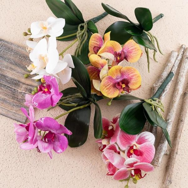 Dekorative Blumen gefälschte künstliche Schmetterling Orchidee Bonsai Scrapbooking Home Dekoration Accessoires Diy Candy Box Brosche Braut Braut