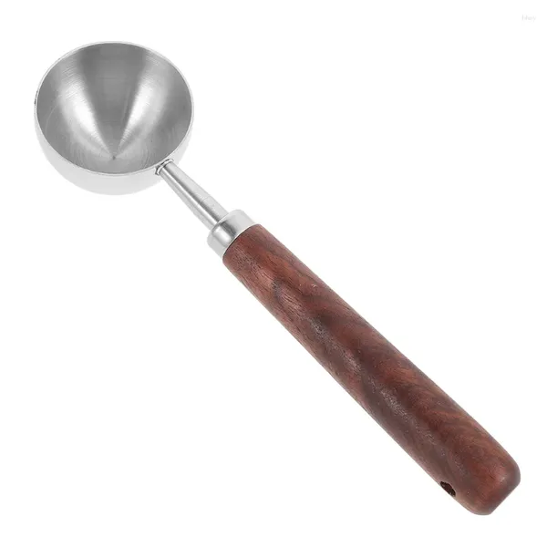 Кофе Scoops Bean Spoon Spoon из нержавеющей стали ложки восковой таяние металлические кухонные инструменты деревянные уплотнения Mulitool