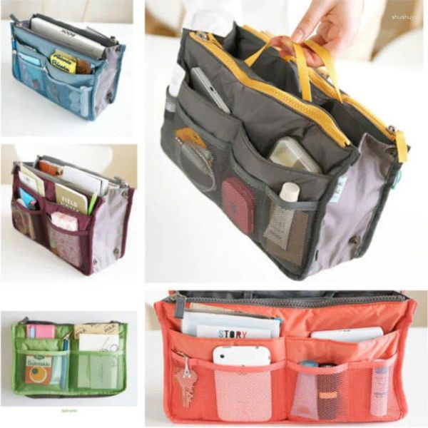 Depolama Çantaları Kadınlar Travel Comestic Bag Ekle çanta çanta astarı organize büyük organizatör düzenleyicisi