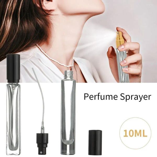 Garrafas de armazenamento 10 ml Recarregável garrafa de perfume portátil Mini Spray Atomizer Clear Glass Bomba Viagem vazia para dispensador de líquido