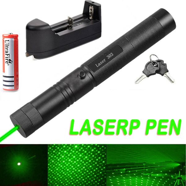 Pointers Militares a laser verde poderoso poderoso laser queimaduras Ponteiros de alta potência Luz a laser Luz de 5MW Lazer Burning Matches para caçar