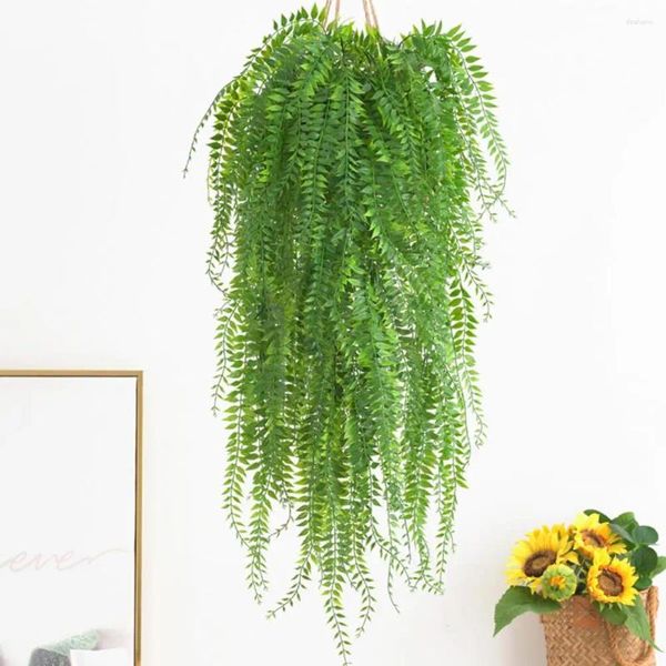 Flores decorativas Planta simulada 5 Forks persas Weeping Willow Willow Realistic Artificial Wall pendurado na varanda Decoração de suprimento