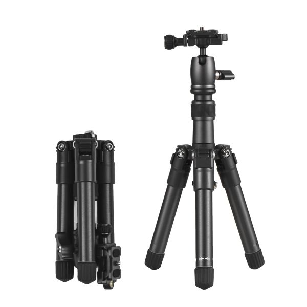 Sıvılar CZ RU Taşınabilir Masaüstü Tripod Stand Alüminyum Alaşım 66cm 5kg Yük Balhead 1/4in QR Plaka Çanta DSLR Aynasız Akıllı Telefon