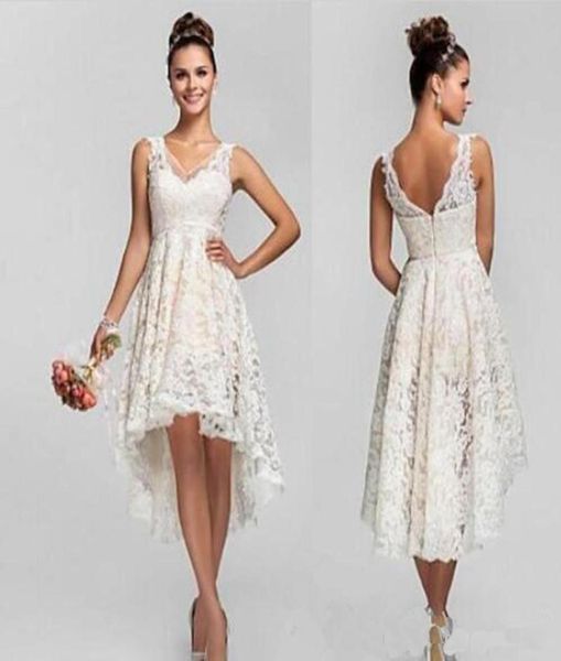 Vestidos de noiva boho de alto lace de renda baixa vestidos de noiva v vestidos de noiva de pescoço mais vestidos de noiva vestidos de convidado de casamento curto3332193