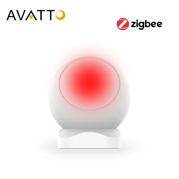 Detector Avatto Tuya Zigbee Pir Motion Sensore, Smart Home Infrad Passive Detector, Sensore di allarme da late per ladri di sicurezza con Tuya Gateway Hub