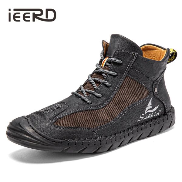 Stivali fatti a mano stivali in pelle divisa scarpe da uomo casual pavimentazione stivali lavoro retrò botas vendita calda hombres botas inverno calzature