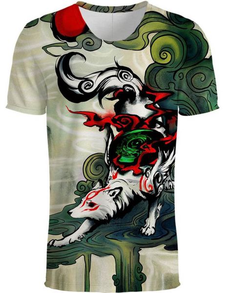 Camiseta nova camiseta de animais impressos 3d camisetas de moda de manga curta Mulheres unissex elephant tshirt fox tshirt s5xl 8 estilos4986102