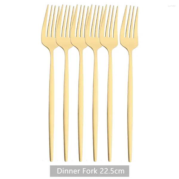 Set di stoviglie da 6 pezzi da 6 pezzi in acciaio inossidabile set posate posate per posate in ororiate cucina posate da tavolo da ristorante occidentale forchette