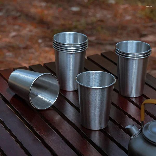 Lagerbeutel Outdoor Camping Kaffeetasse 304 Edelstahl Curling Water Picknick Wärme Isolierung Anti-Scald-Tee