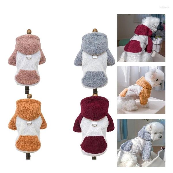 Hundebekleidung Outdoor warmes Fleece gebürstete Sweatshirts Weste Kaltresistante Lammwolle Traktionen Pullover für kleine Hunde Welpen Dropship