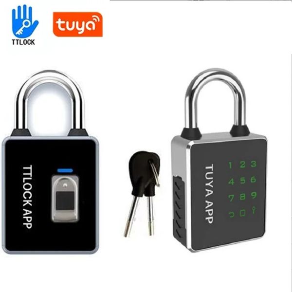 Lock Smart Padlock Tuya/TTLOCK -App Bluetooth -Fingerabdruck Entsperren wasserdichte Passwort Key RFID -Karte USB -Lade -Türschloss