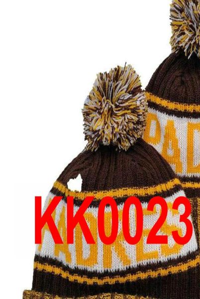 En yeni kış San Diego Beanie Örme Şapkalar Spor Takımları Hokey Beyzbol Futbol Basketbol Beanies Kapaklar Kadın Erkekler Pom Fashion W9764079