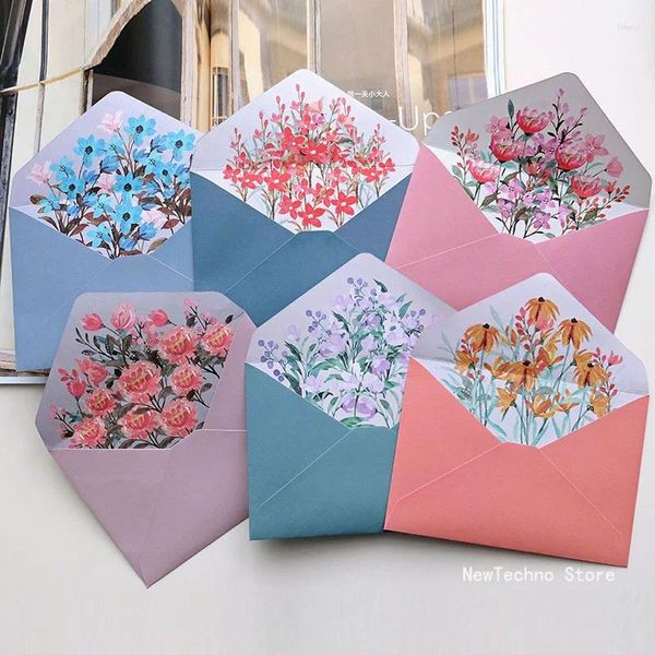 Wrap wrap kawaii buste lettera di carta set floreale busta di cambio biglietti di invito di auguri coprono le forniture per ufficio coreano di articoli di cartoleria