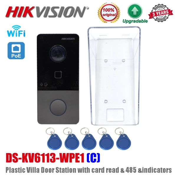 Kapı Zilleri Orijinal Hikvision DSKV6113WPE1 (C) Kablosuz Wifi Standart Poe 2MP HD Video İntercom Plastik Villa Kapı Telefon İstasyonu Kapı Zilini