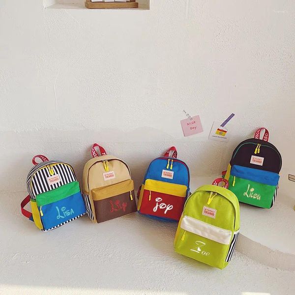 Рюкзак персонализированное название для девочек мальчики холст школьной книжную сумку детей повседневные книжные мешки обратно в путешествие