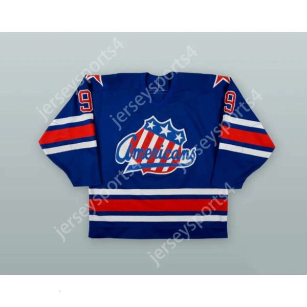 GDSIR Custom Jody Gage 9 Rochester Americans Blue Hockey Jersey New Top ED S-M-L-XL-XXL-3XL-4XL-5XL-6XL