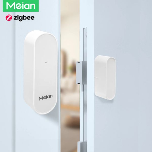 Detektor Meian Zigbee -Türsensor Tuya Fenstersensor Smart Home Security Security WiFi Door Eröffnung Detektor Wireless Magnettür Öffnung Alarm