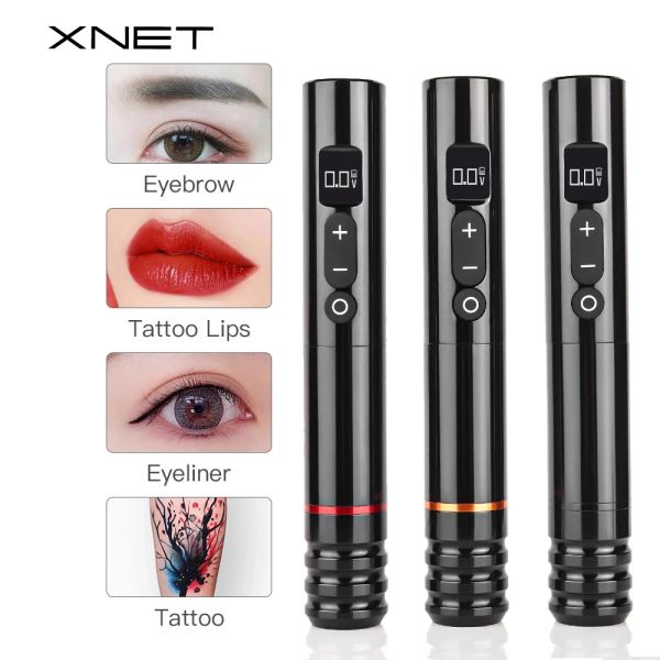 Máquina xnet sem fio tatuagem caneta caneta de maquiagem permanente de lábios Ferramentas de lábios digitais LCD Exibir PMU semipermanente de baixa vibração