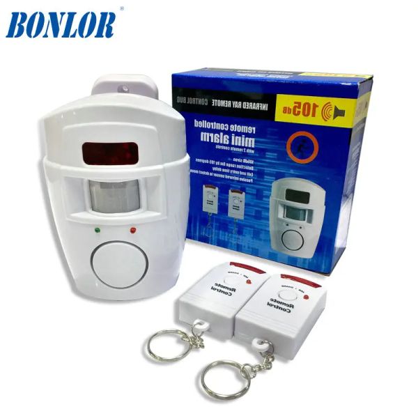 KITS BONLOR 2 Controlador remoto Segurança sem fio Pir Alerta de alerta infravermelho Sistema de alarme antitheft Detector de movimento Alarm Sirene