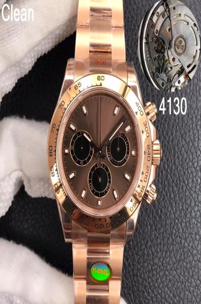 Rose Gold Top Clean Factory V11 Deluxe Watches Mens Luxury Sapphire Ceramic Chronograph Chronograph Mechanical Mechanical Eta 4130 Movement 112933797