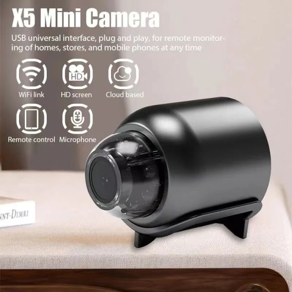 Telecamere Smart Mini WiFi Camera 1080p HD USB Antitheft Antift Sicurezza interna Sorveglianza dell'app mobile Registrazione in tempo reale Videocamera