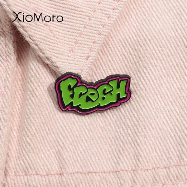 Broches criativos Graffiti Pin Pin de esmalte engraçado Fresh metal Broche de lapela Backpack Badge Jóias de jóias para amigos