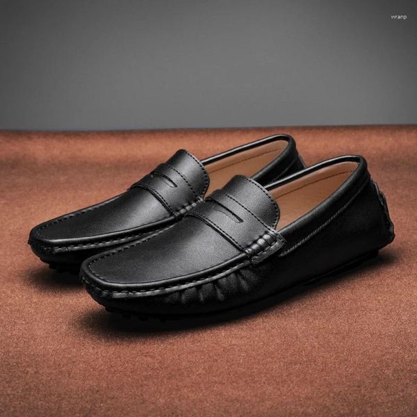 Sıradan Ayakkabı Erkekler Yüksek Kaliteli Markalar Resmi Elegantes Loafers Moccasins Gerçek Deri Yumuşak Sürüş Rahat