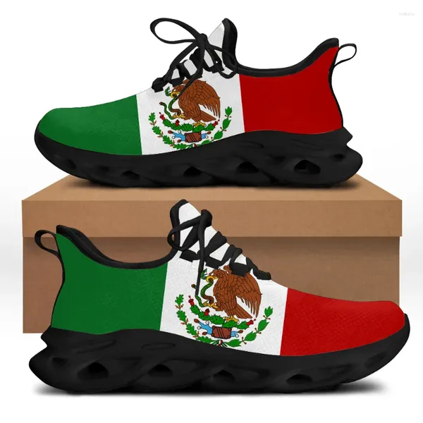 Scarpe casual moda mexico nazionale emblema da donna primaverile di marca sportiva autunno design senza slip sneaker traspiranti