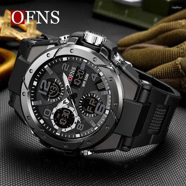 Relógios de pulso OFNS Top Style Men's Watches 5ATM Sport Sport Military Led Led Wristwatch Quartz Watch For Men Relógio