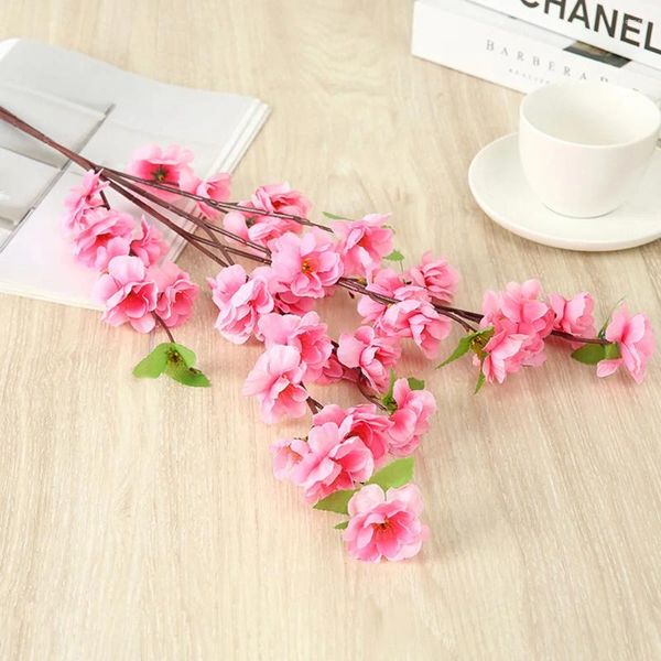 Fiori decorativi 1 fiore artificiale ciliegia primavera plum fiore di seta finta festa di seta per la casa decorazione del tavolo di Natale decorazione 2024