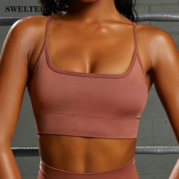 Bras Seamless Sport Bra Frau Fitness Yoga Running Weste Fitnessstudio Workout Push Up Top gepolstert Unterwäsche Weibliche Schockdrosseltoper