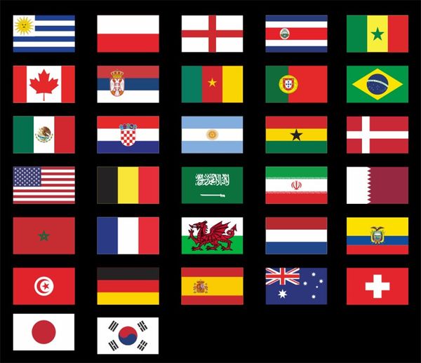 Bandeiras nacionais de 3x5 pés França Brasil Espanha Inglaterra 90*150cm Supplies Esportes Bandeira da faixa européia 32STYLES P305