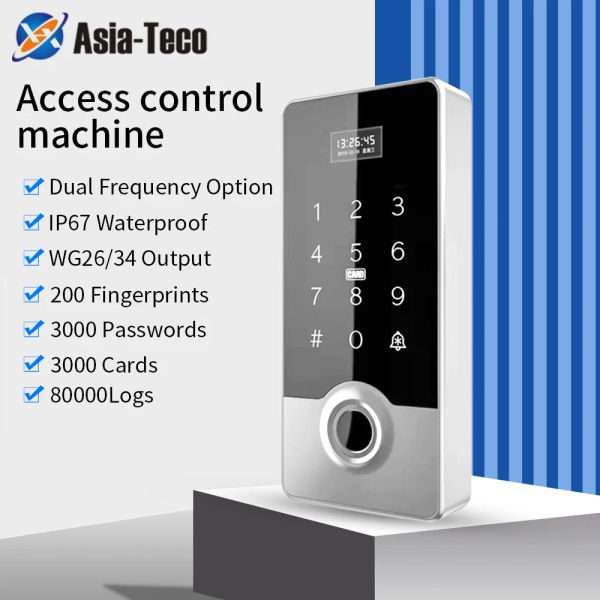 Dispositivo de reconhecimento de impressão digital do dispositivo IP67 WATE Profpress RFID 125KHz 13.56MHz WG26/34 3000 Usuário com Button Control de Button Button Reader Reader